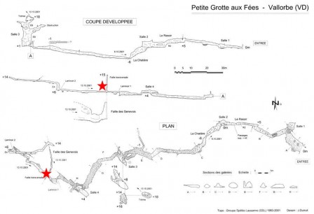 Topo Petite Grotte aux Fées, Vallorbe